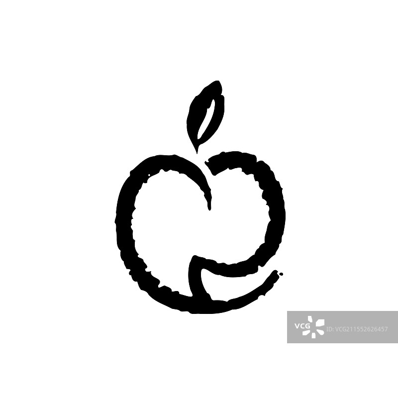抽象的苹果标志，健康食品的概念图片素材