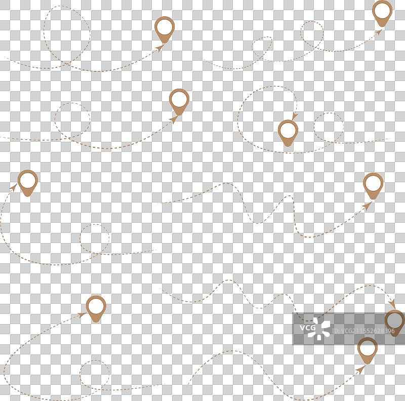 带有不同位置箭头的虚线图片素材