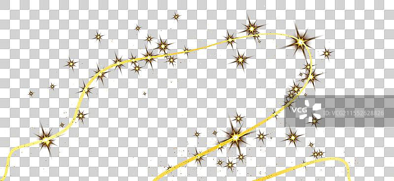 金色闪闪的彩纸屑波浪和星尘图片素材