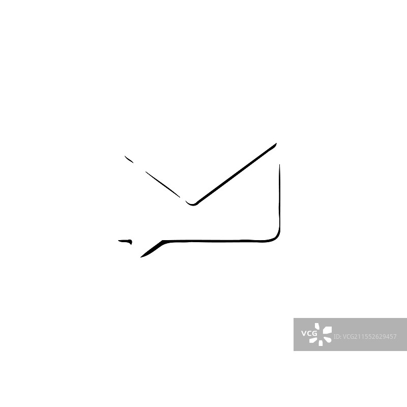 手绘电子邮件图标，简单而极简的设计图片素材