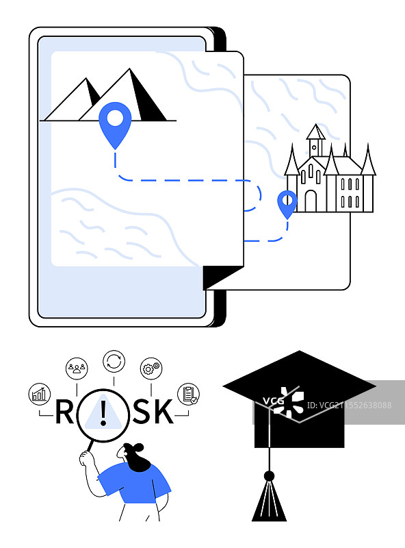 带有风险的教育旅程导航图片素材