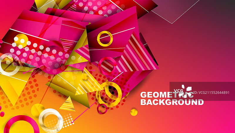 创意三角形和圆形的组合图片素材