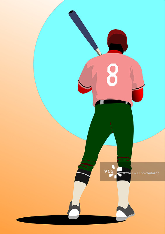 在球场上持棒的棒球运动员图片素材