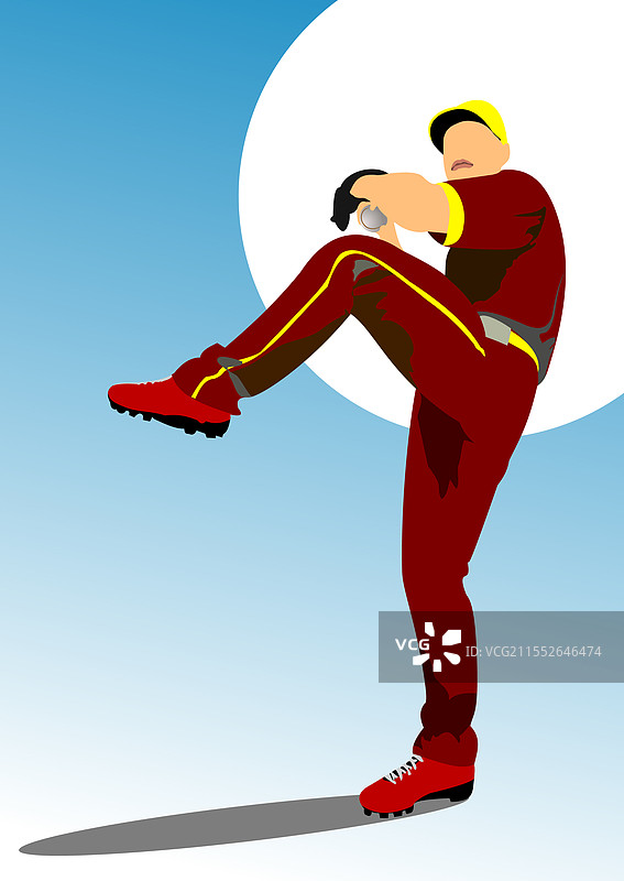 职业棒球投手准备投球图片素材