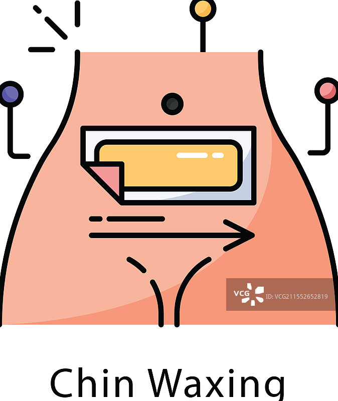 下巴脱毛等距彩色插图图片素材