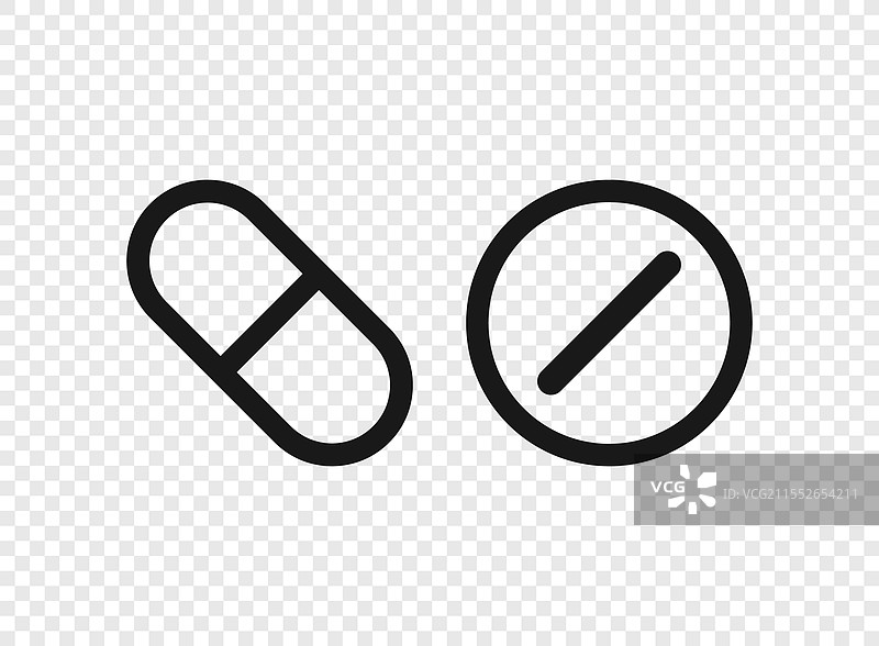 平面风格的药丸胶囊图标图片素材