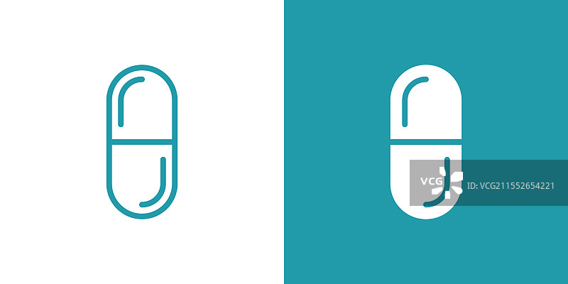 平面风格的药丸胶囊图标图片素材