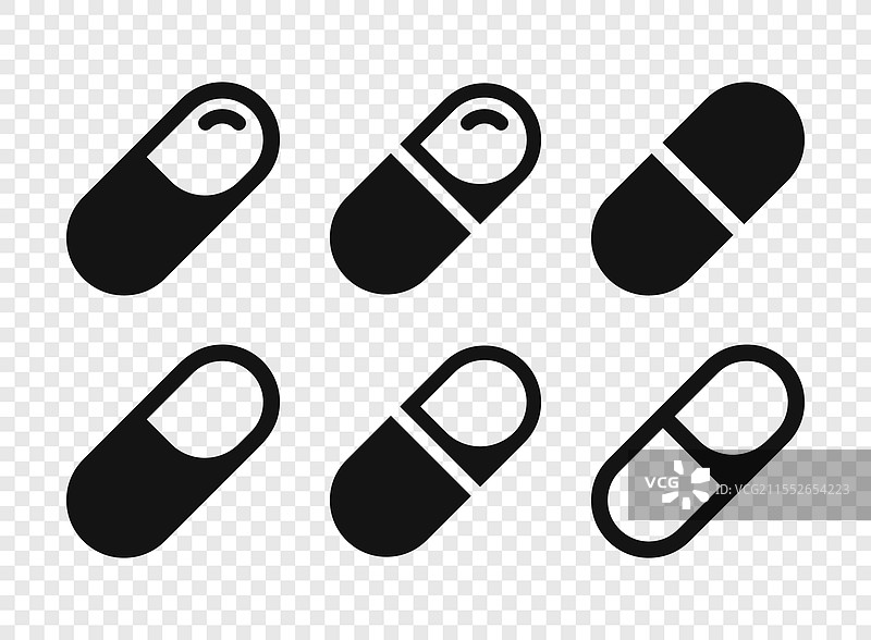 平面风格的药丸胶囊图标图片素材