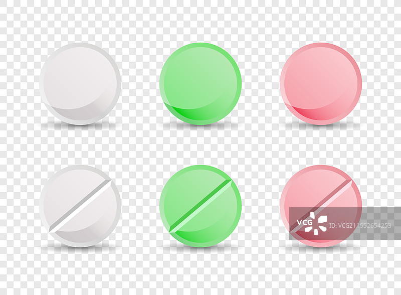 平面风格的药丸胶囊图标集合图片素材