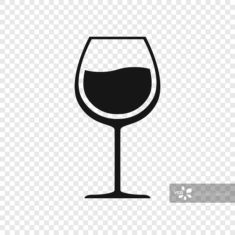 平面风格的酒瓶与酒杯图标图片素材