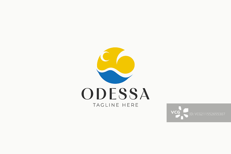 现代创意的黑海海滩奥德萨标志设计图片素材