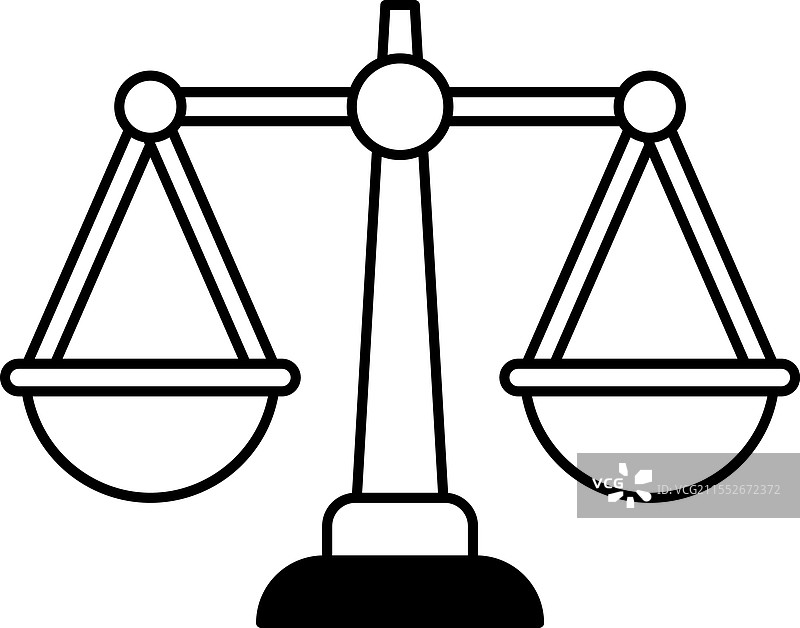 一个两边各有两个砝码的天平图片素材