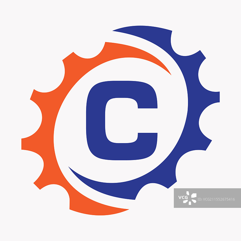 字母C齿轮logo设计模板图片素材