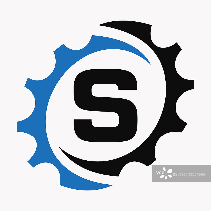 字母S齿轮logo设计模板图片素材