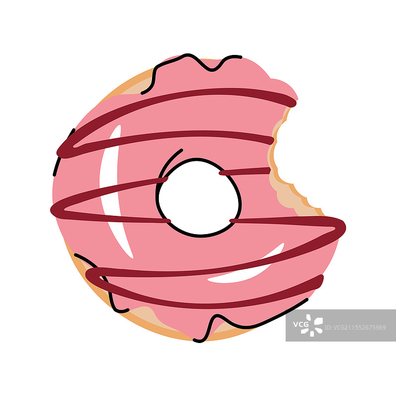 甜美的被咬过的甜甜圈圈图片素材