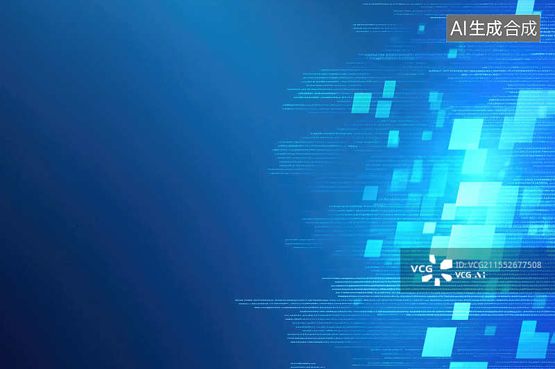 【AI数字艺术】科技蓝色抽象背景图片素材