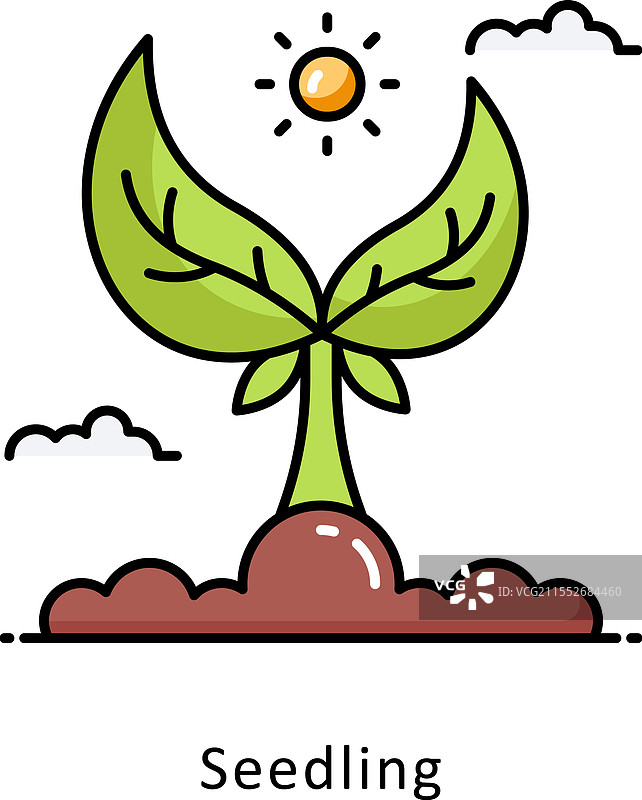 彩色等距幼苗EPS文件图片素材