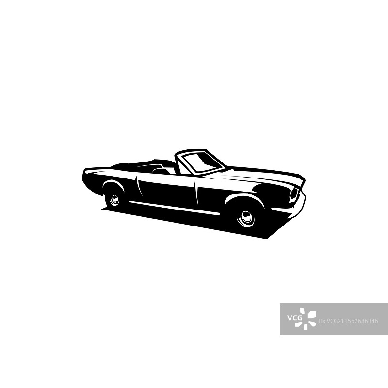 1966年福特野马汽车的前视图，充满风格图片素材