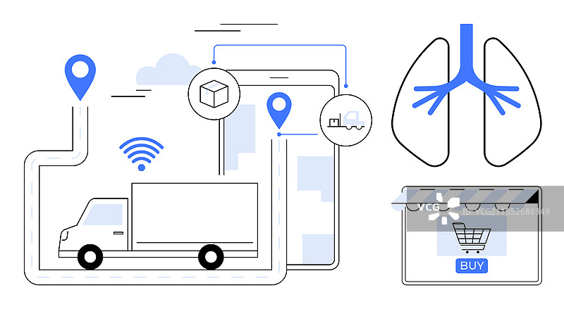 在线物流与供应链流程图片素材