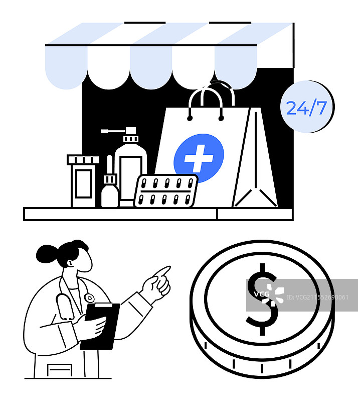 24小时在线医疗商店，提供医生服务图片素材