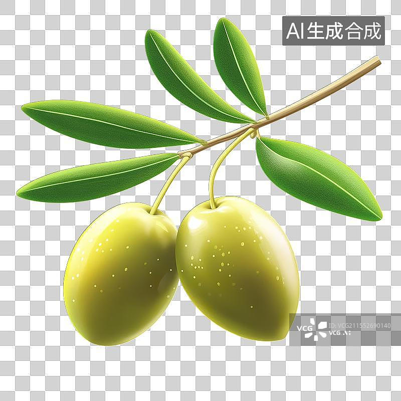 【AI数字艺术】新鲜橄榄插画图片素材