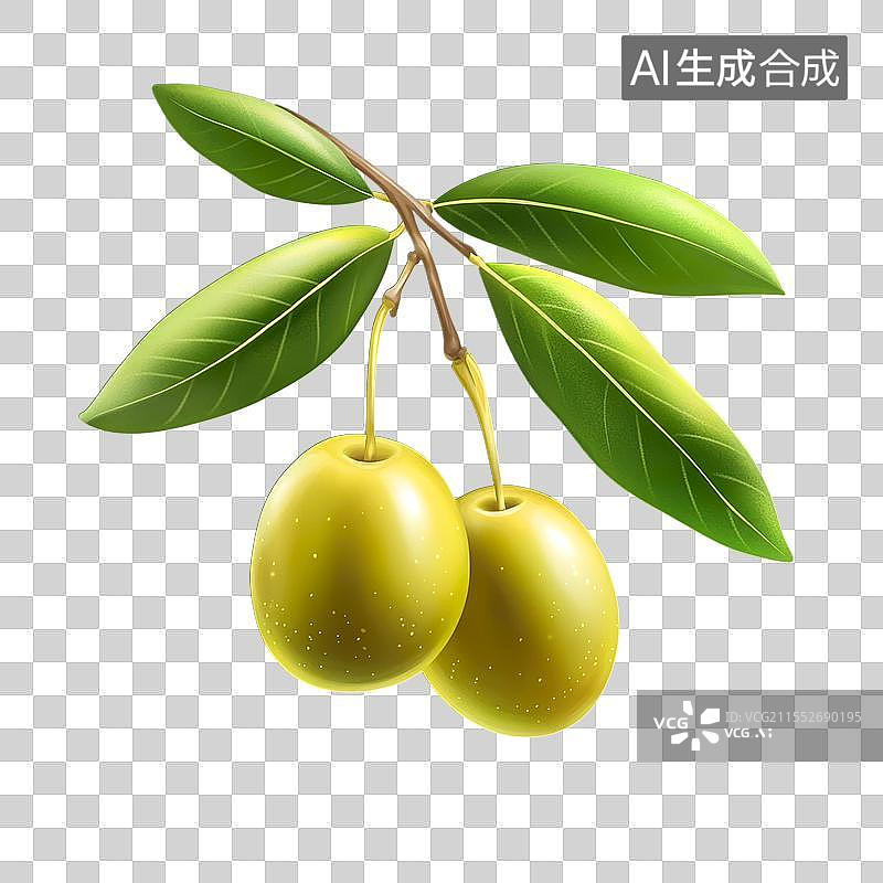 【AI数字艺术】新鲜橄榄插画图片素材