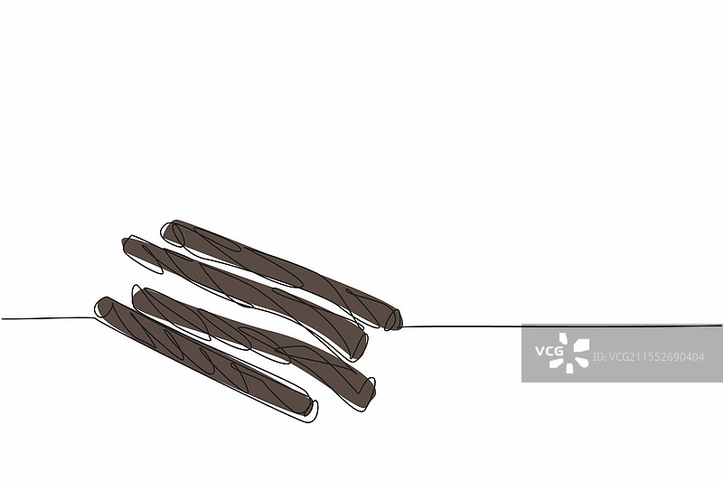 黑色甘草的单一连续线条画图片素材