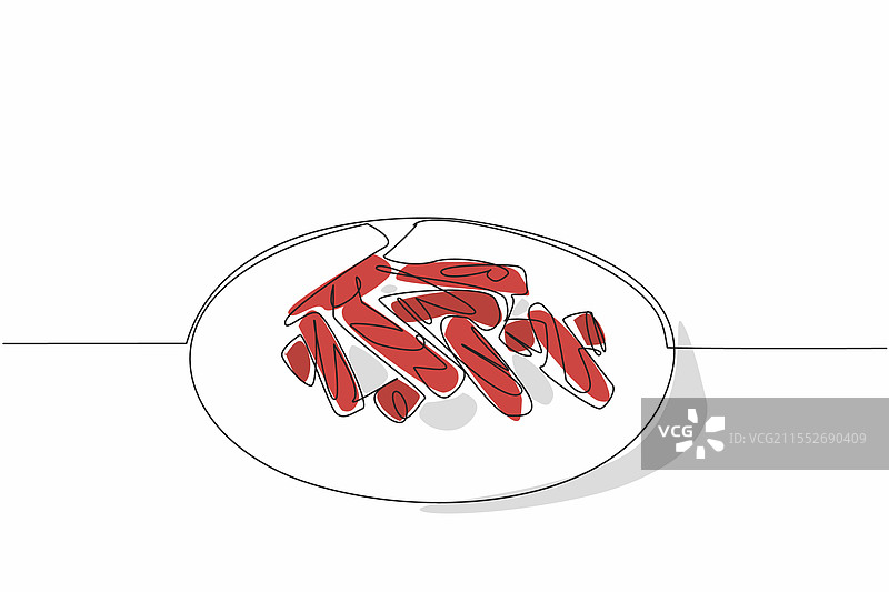 连续一笔画出一些红色甘草糖图片素材