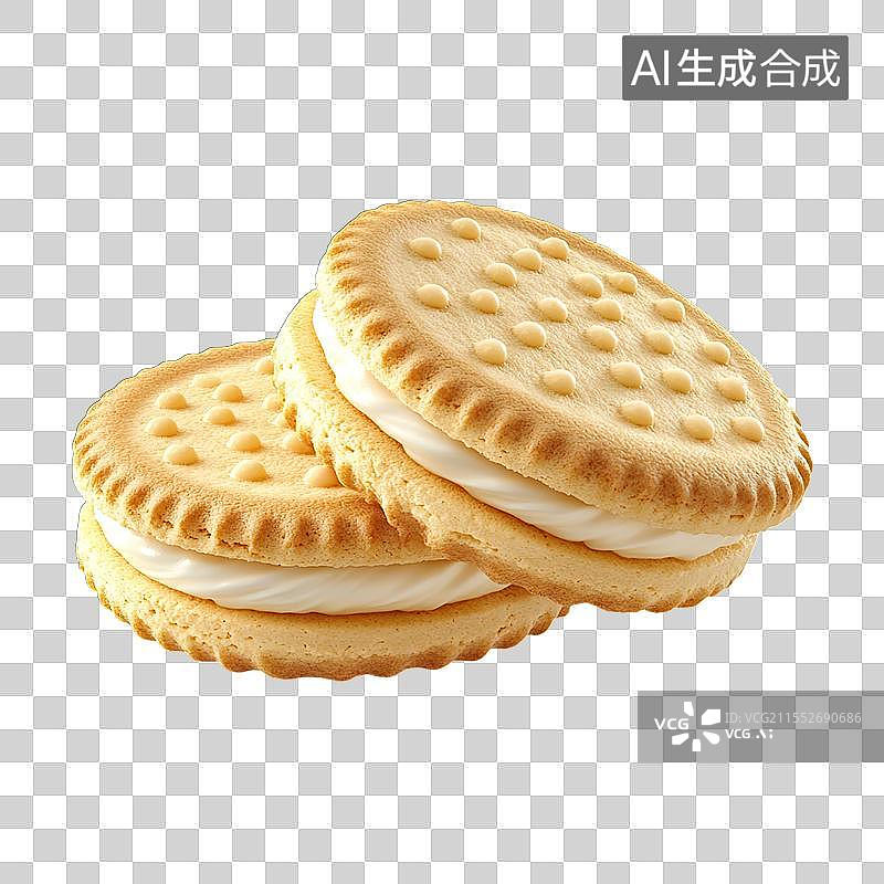 【AI数字艺术】在静物棚拍摄的夹心饼干图片素材
