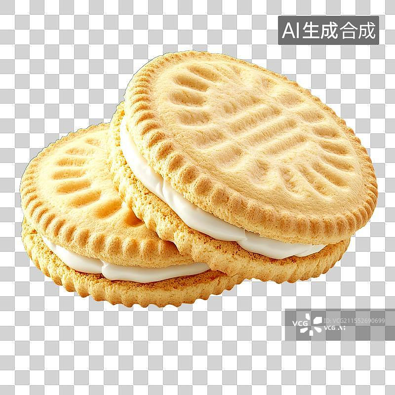 【AI数字艺术】在静物棚拍摄的夹心饼干图片素材