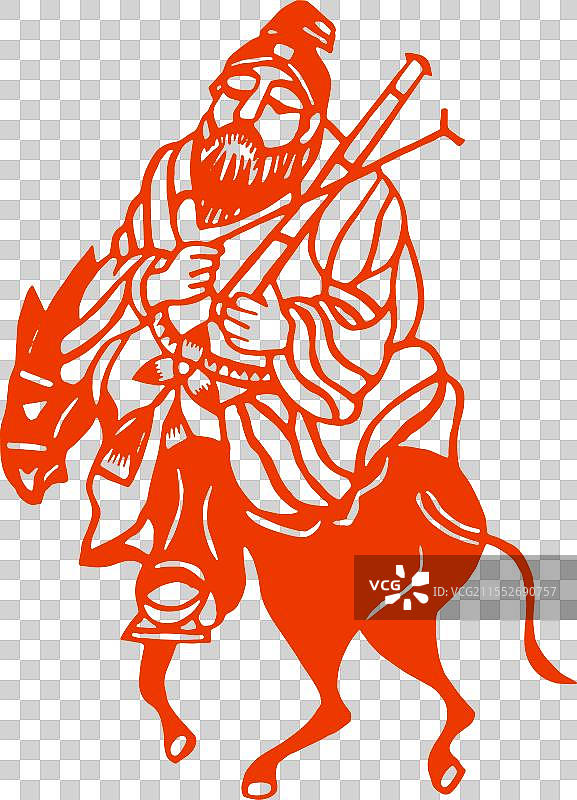 神话，神仙，传统图案，张果老，毛驴图片素材