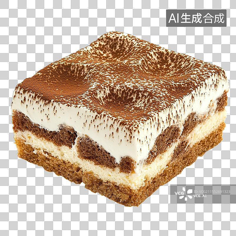 【AI数字艺术】特写巧克力蛋糕上的白色背景图片素材