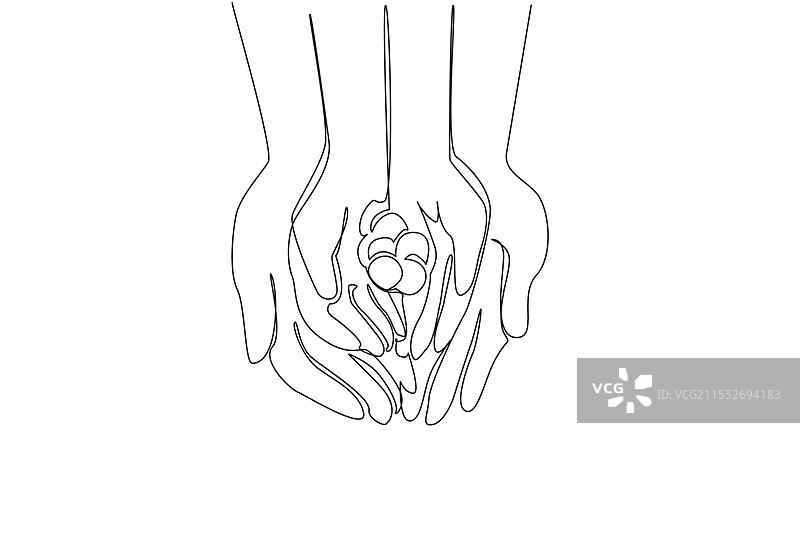 连续一笔画将硬币放入图片素材