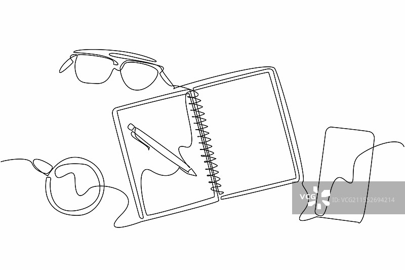 单行线条绘制的组织者书籍图片素材