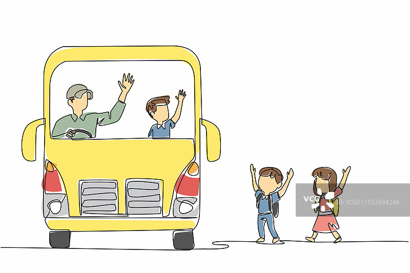 一笔画的男性和女性形象图片素材