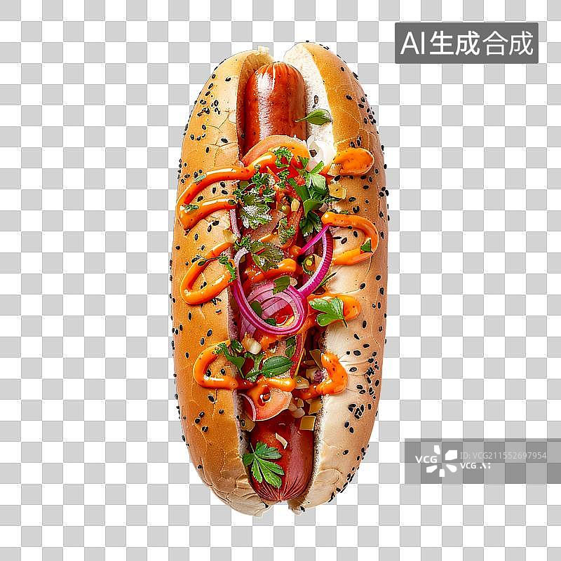 【AI数字艺术】摩尔多瓦，美味的热狗加芥末和番茄酱图片素材