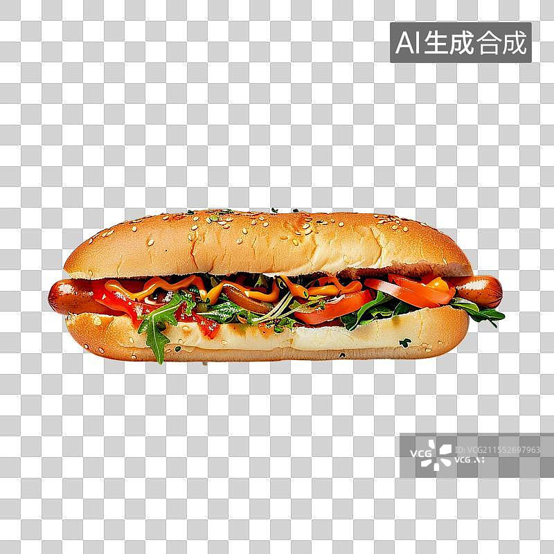 【AI数字艺术】摩尔多瓦，美味的热狗加芥末和番茄酱图片素材