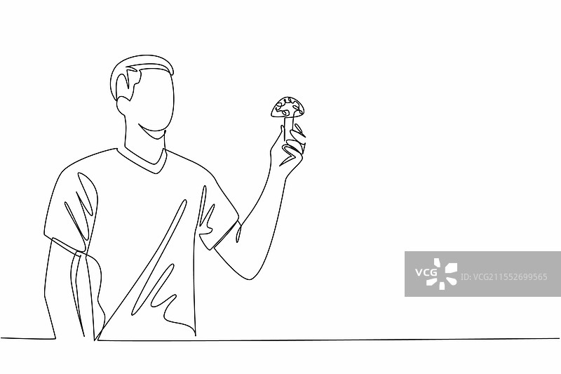 穿着休闲服的单线条画男性图片素材