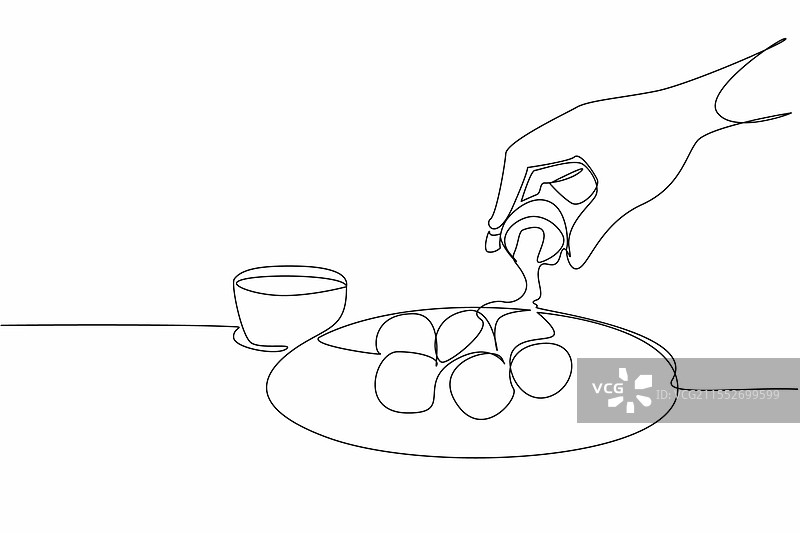 连续的单线画，手正在拿一块东西图片素材