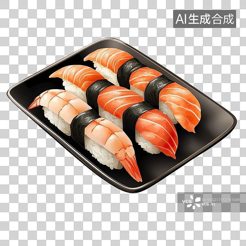 【AI数字艺术】日式三文鱼寿司图片素材