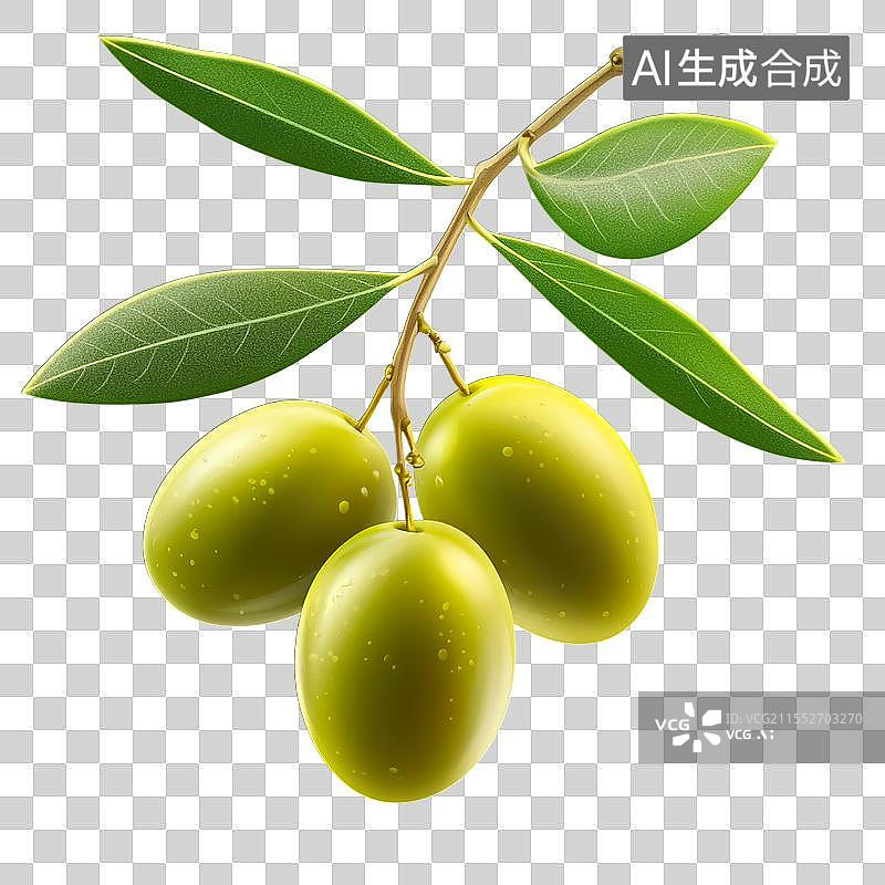 【AI数字艺术】新鲜橄榄插画图片素材