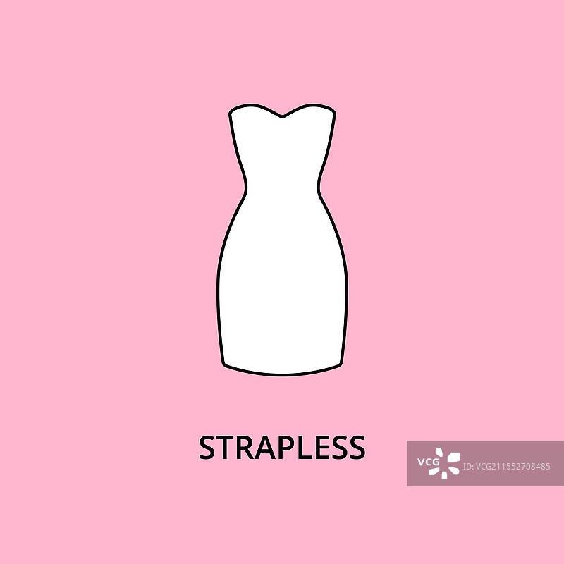 无肩带连衣裙图标 可编辑线条图片素材