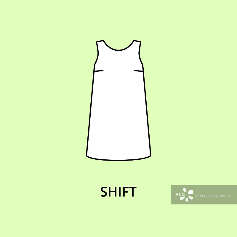 可编辑线条的连衣裙图标图片素材