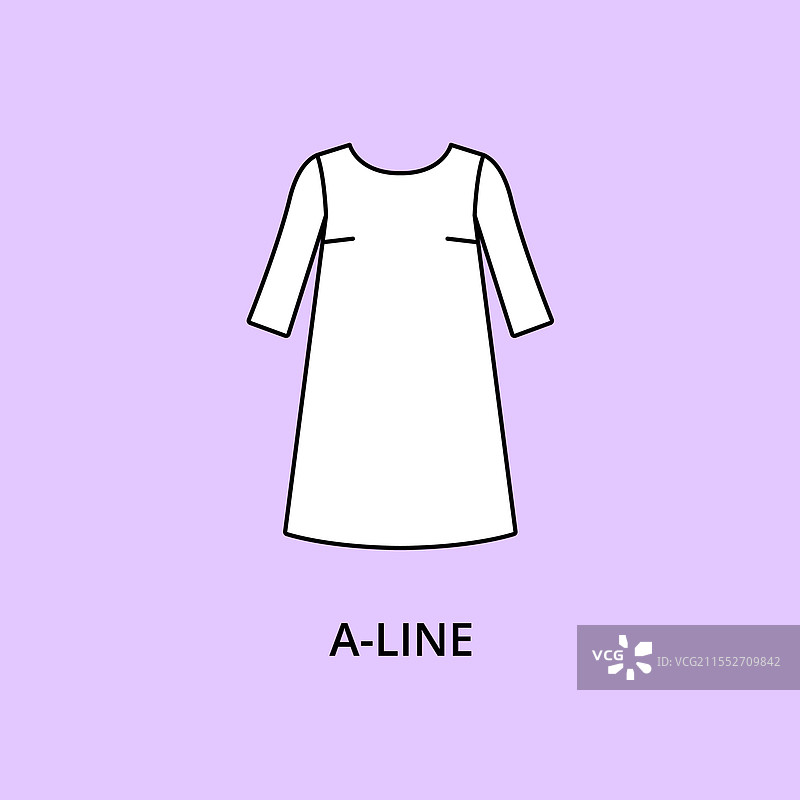 A字裙图标 可编辑线条图片素材