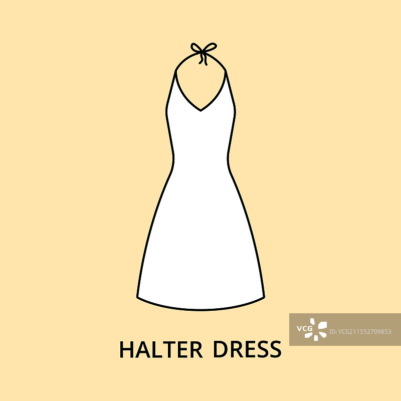 可编辑线条的吊带裙图标图片素材