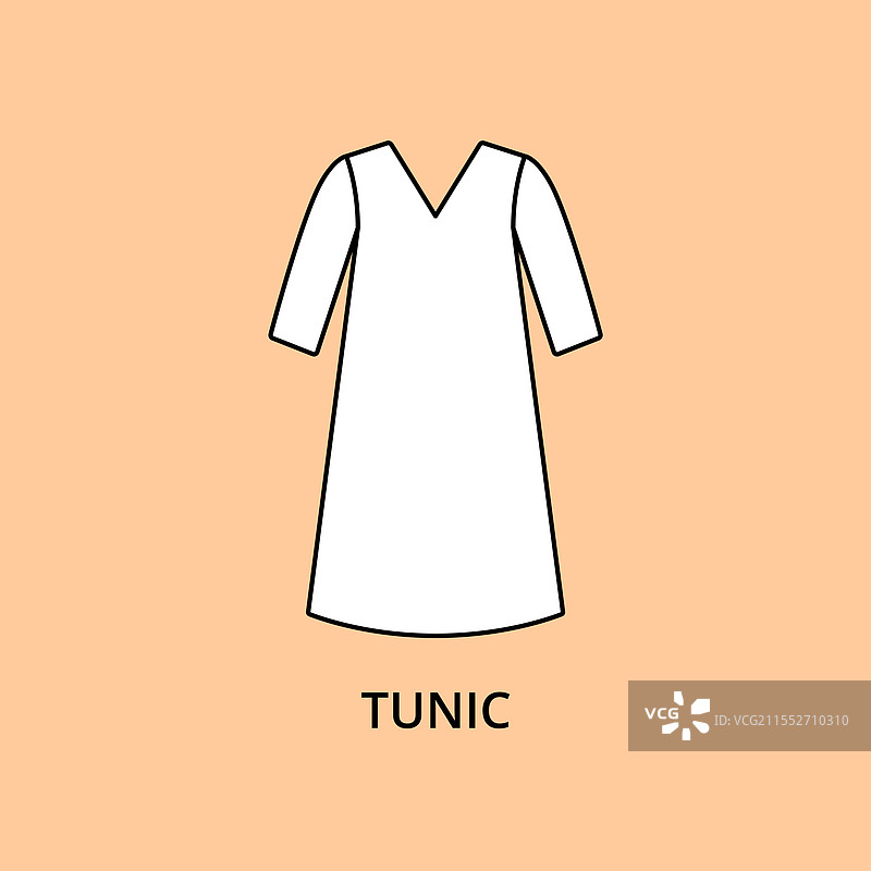 可编辑线条的长袍裙图标图片素材