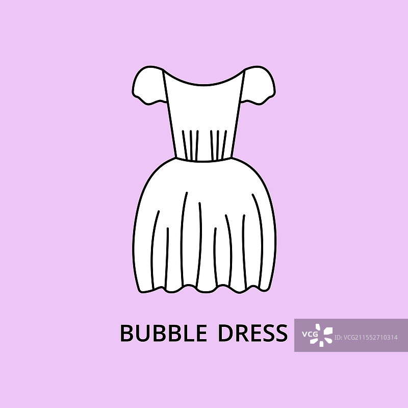 泡泡裙图标 可编辑线条图片素材