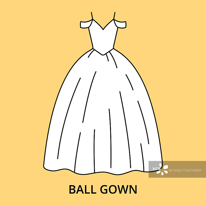 可编辑线条的晚礼服图标图片素材