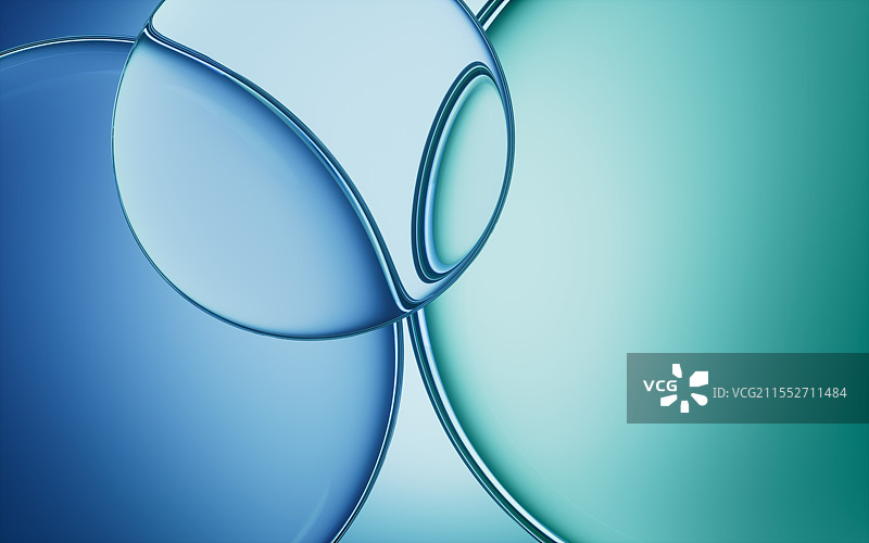 三维渲染的抽象蓝色玻璃背景图片素材