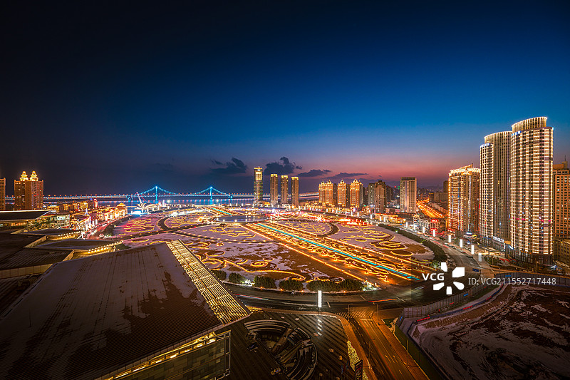 星海广场蓝调图片素材